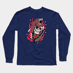 Colorful skull and bear Long Sleeve T-Shirt